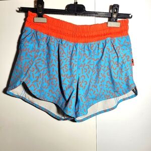 Lululemon speed short seawheeze  special edition blue turquoise red squiggles 6